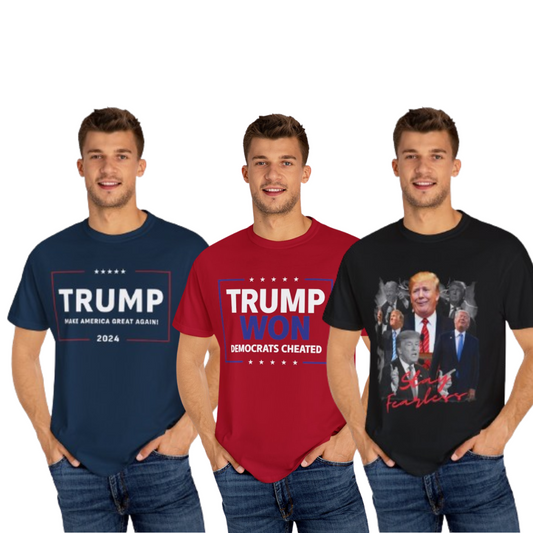 3x Trump 2024 T-shirt Campaign PACK - MADE IN USA