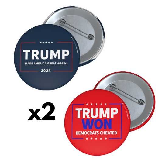 4x Pin Buttons Trump 2024 Campaign PACK - MADE IN USA